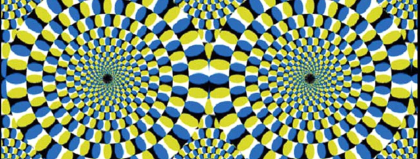 An optical illusion. Patterned circles seem to rotate. The image hurts my eyes!